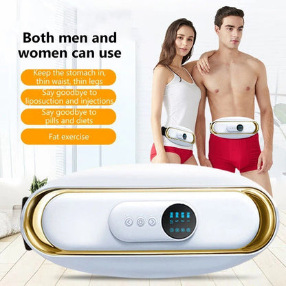 Elektrischer Schlankheitsgürtel, Bauchfettverbrenner, weiß-gold, für Männer und Frauen.
