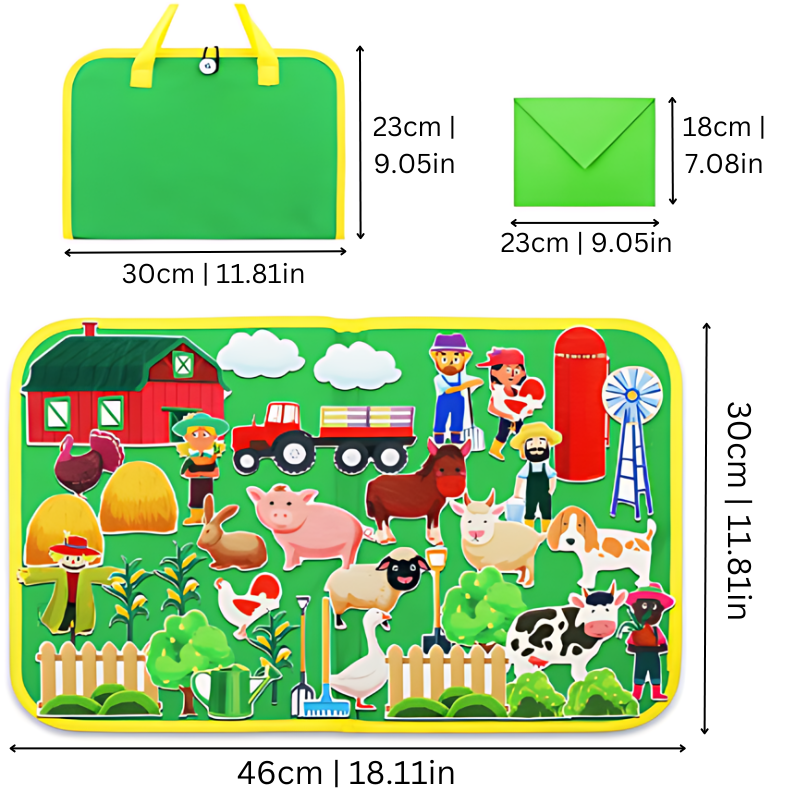 Bauernhof-Puzzle für Kinder, 46x30cm, bunte Tierfiguren, Lernspielzeug, Tragetasche inklusive.