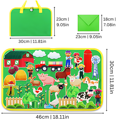 Bauernhof-Puzzle für Kinder, 46x30cm, bunte Tierfiguren, Lernspielzeug, Tragetasche inklusive.