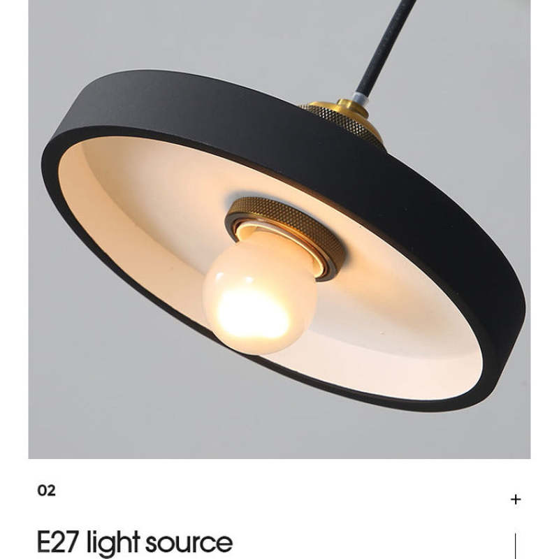 Schwarze Deckenleuchte mit E27-Glühbirne, modernes Design, energiesparend, Innenbeleuchtung.