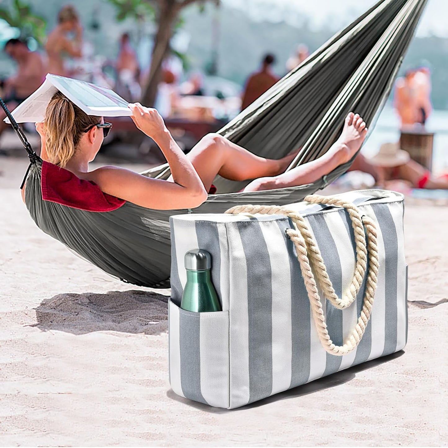 Vattentät och sandtät extra stor strandväska – SandAway