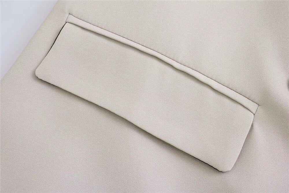 Beige Blazer-Tasche aus Baumwolle, elegantes Design, hochwertige Verarbeitung, Modeaccessoire.
