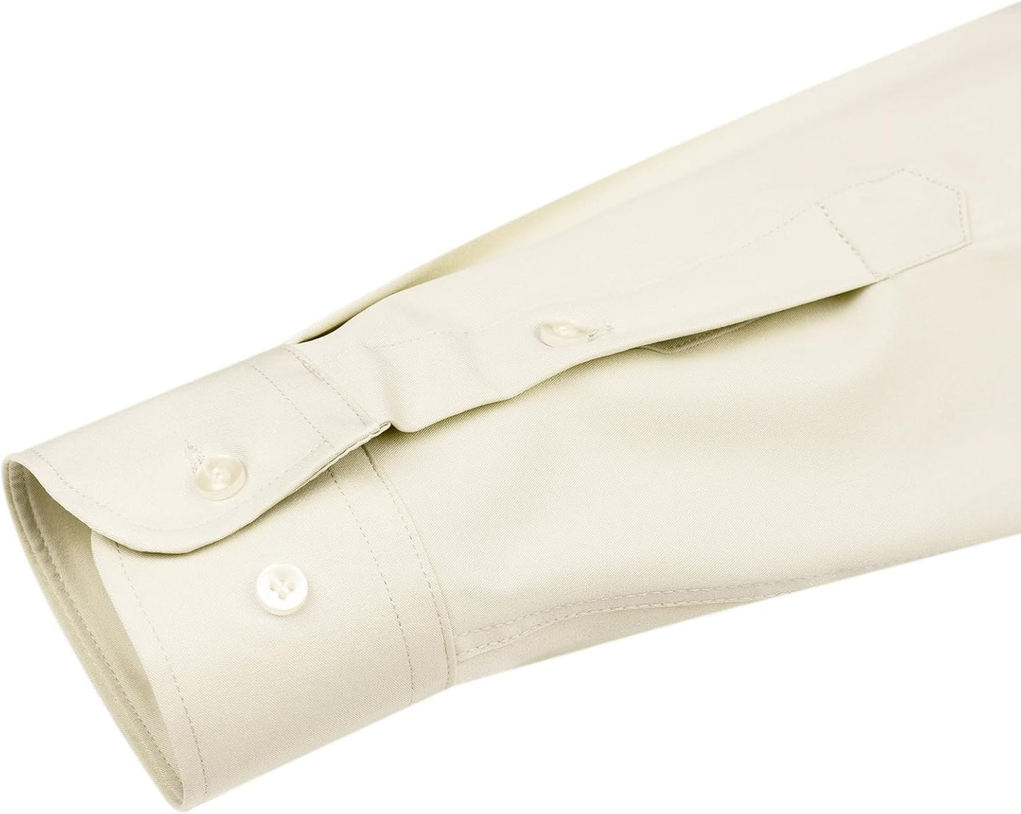 Beiges Herrenhemd, langärmlig, Baumwolle, Knopfleiste, elegantes Design.