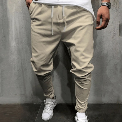 Beige Jogginghose Herren, Baumwolle, Kordelzug, lässig, bequem, modisch, Streetwear.