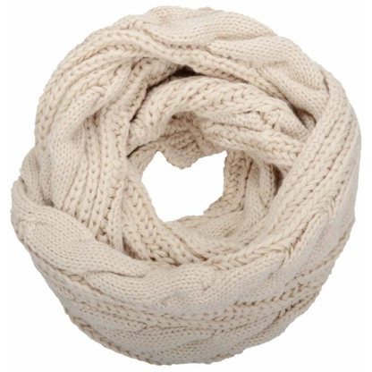 Beiger Strickschal aus Wolle, modisches Accessoire für Herbst und Winter, warm und weich.
