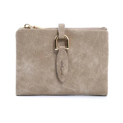 Beige Lederhandtasche mit Reißverschluss, elegantes Design, Damenmode Accessoire.