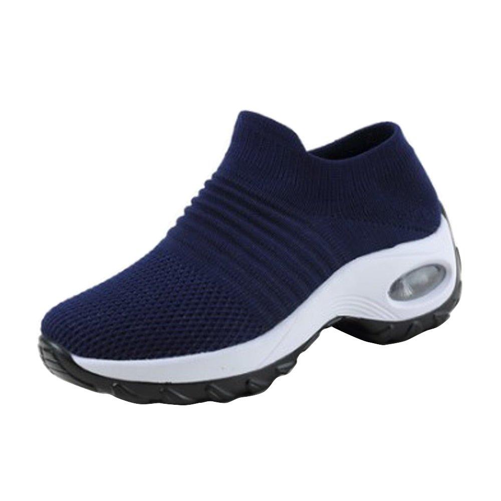 Damen-Walkingschuhe, dunkelblau, atmungsaktiv, rutschfest, bequem, sportlich.