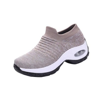 Bequeme Damen-Walkingschuhe, grau, atmungsaktiv, rutschfest, ideal für Sport und Freizeit.