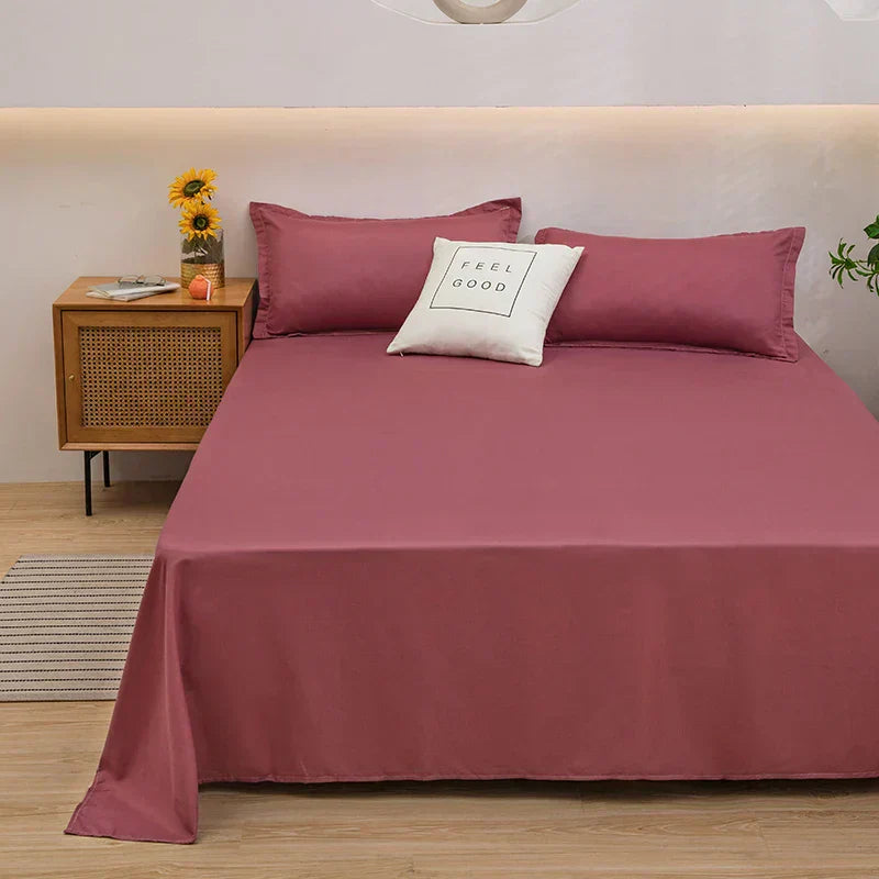 Rosa Bettwäsche-Set aus Baumwolle, Doppelbett, mit Kissenbezügen, modernes Schlafzimmer-Dekor.