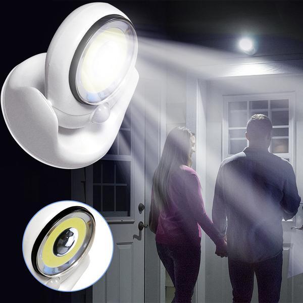 LED-Lampe mit Bewegungssensor, ultrahell, weiß, für Außenbereich, Sicherheitsbeleuchtung.