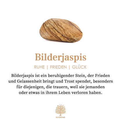Bilderjaspis Stein, braun, beruhigend, Frieden, Glück, Gelassenheit, Trost, spirituell.