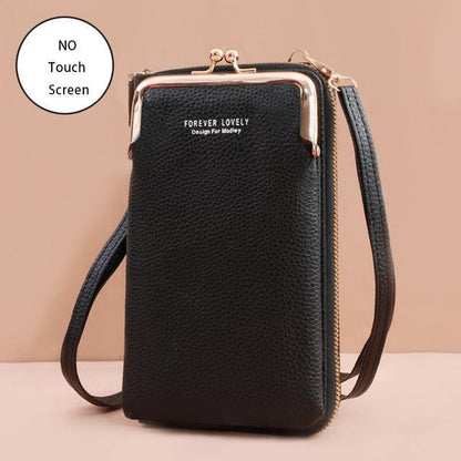 Schwarze Lederhandtasche mit Schulterriemen, elegantes Design, ideal für Damen.