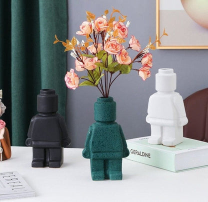 Robotblomkrukor i keramik - BrickBotanica
