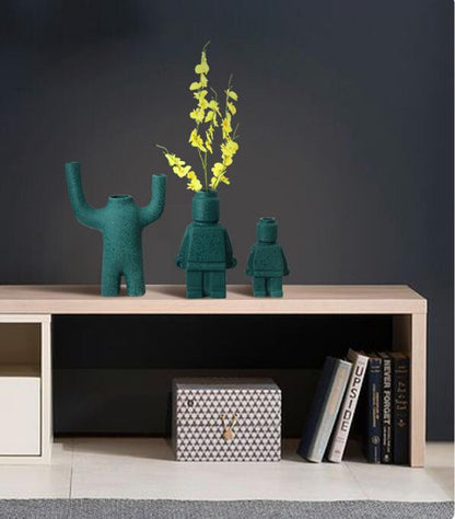 Robotblomkrukor i keramik - BrickBotanica