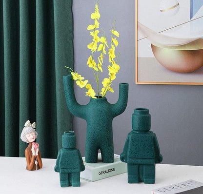 Robotblomkrukor i keramik - BrickBotanica