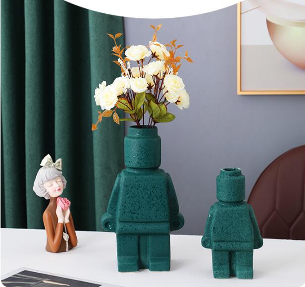 Robotblomkrukor i keramik - BrickBotanica