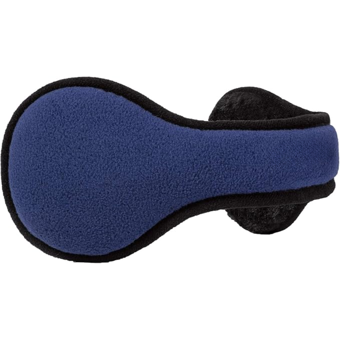 Blaue Fleece-Ohrenschützer, warm, wintertauglich, Unisex, ideal für Outdoor-Aktivitäten.