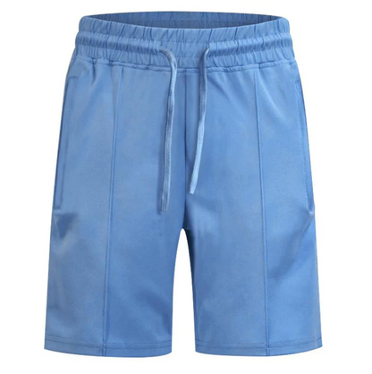 Blaue Herren-Shorts aus Baumwolle, elastischer Bund, Kordelzug, sportlich, bequem.