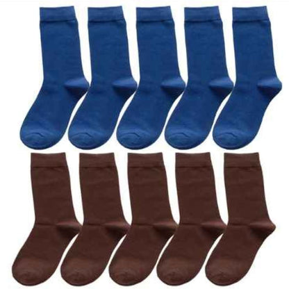 10 Paar Socken, Blau und Braun, Baumwolle, Unisex, Bequem, Atmungsaktiv, Alltagsgebrauch
