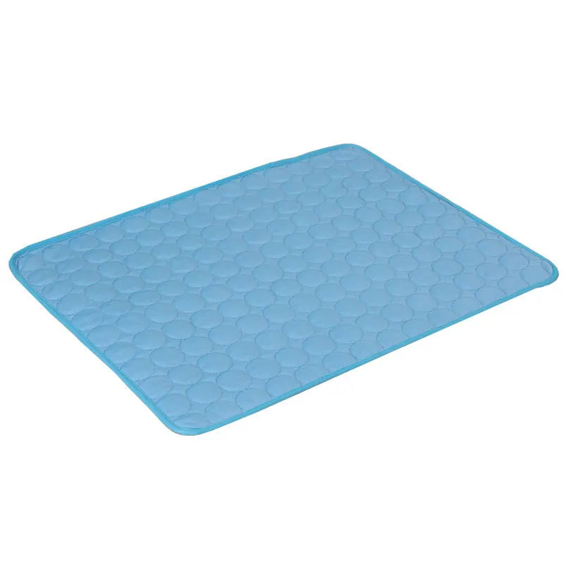Blaue Kühlmatte für Hunde, rutschfest, langlebig, ideal für Sommer, Haustierbedarf.