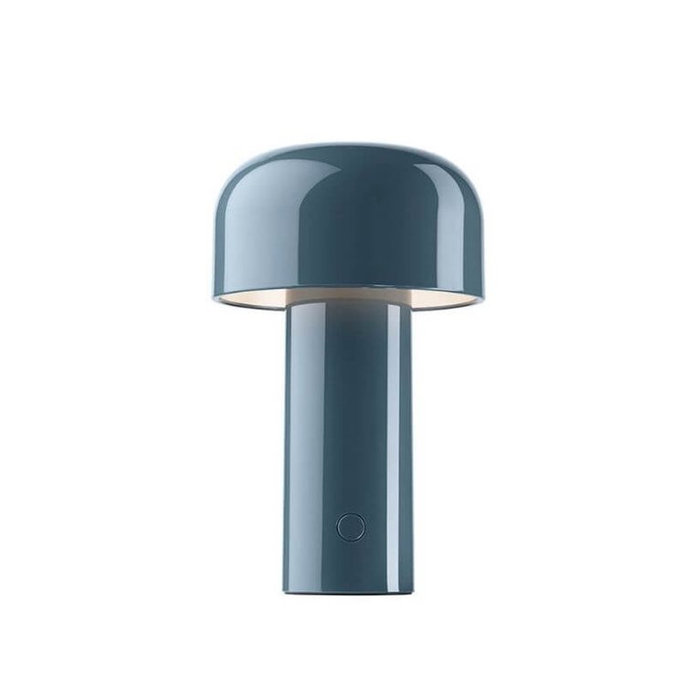 Blaue LED-Tischlampe, pilzförmig, modernes Design, kabellos, für Wohnzimmer oder Büro.