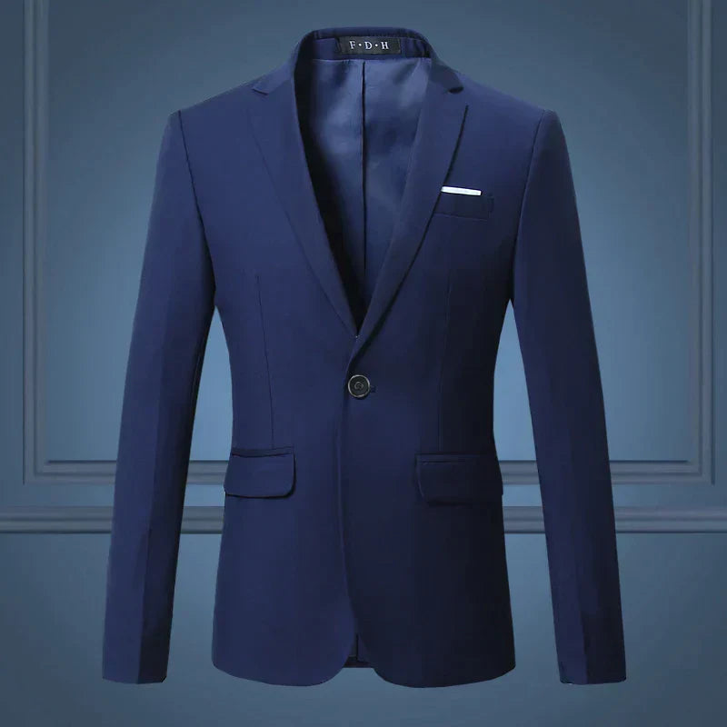 Eleganter Herrenanzug, dunkelblau, Slim Fit, Business-Casual, hochwertig, große Größen.