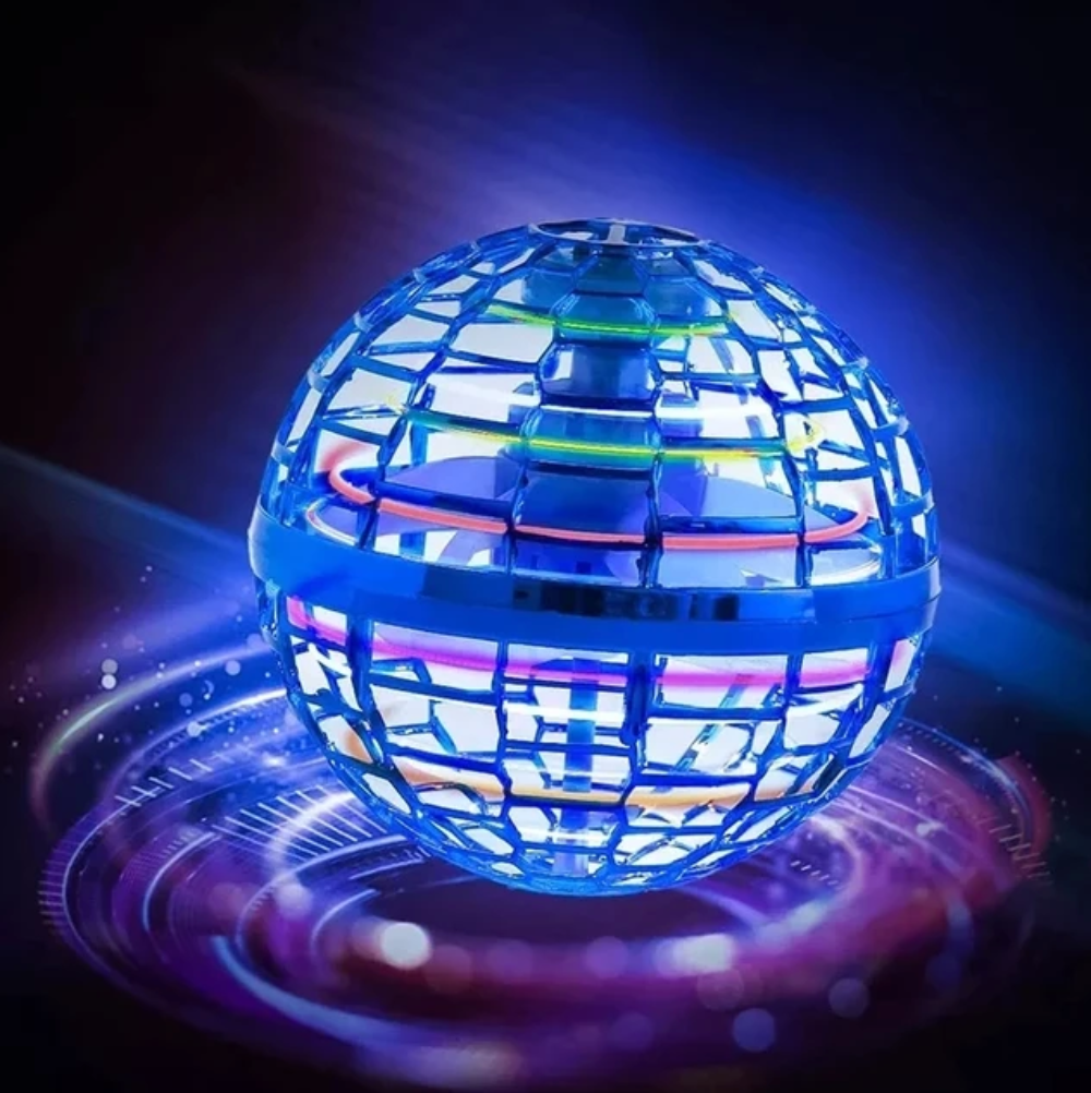 Leuchtender blauer Spin-Glider, LED-Spielzeug, schwebend, futuristisches Design, Kinder-Gadget