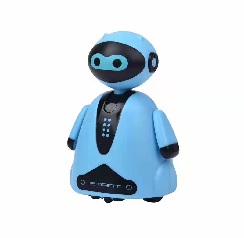 Blauer Spielzeugroboter, interaktiv, Kunststoff, Kinder, Lernspielzeug, futuristisches Design