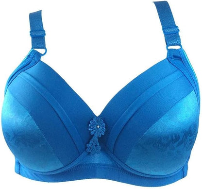 Blauer Damen-BH, Vollschalen, verstellbare Träger, Spitze, bequem, stützend.