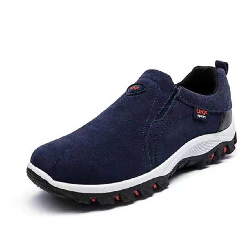 Dunkelblauer UKF Sportschuh, rutschfeste Sohle, atmungsaktiv, Herren Sneaker.