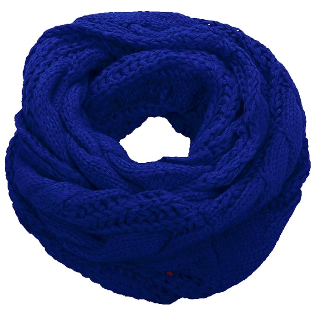 Blauer Strickschal, Unisex, Wintermode, warm, weiches Material, modisches Accessoire