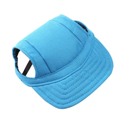 Blaue Hundekappe aus Baumwolle, verstellbar, Sonnenschutz, Haustierzubehör.