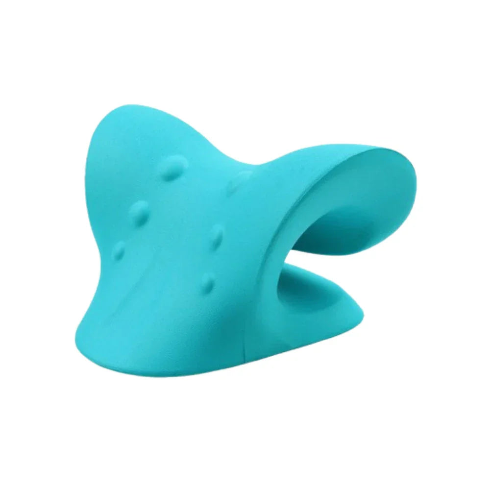 Türkises Nackenkissen aus Schaumstoff, ergonomisch, für Reisen und Entspannung.