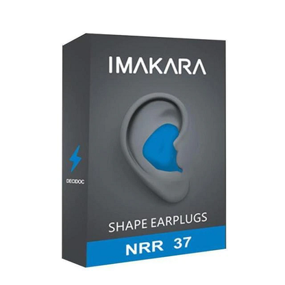IMAKARA Ohrstöpsel Verpackung, blau, NRR 37, Gehörschutz, Lärmschutz, ergonomisch.