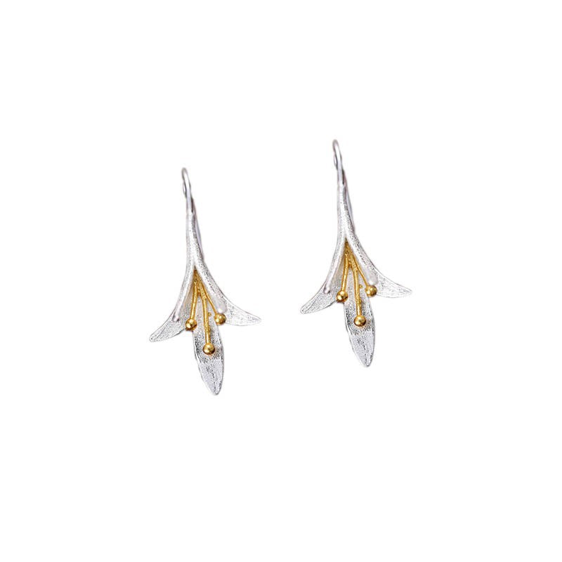 Silberne Blumenohrringe, 925 Sterling, elegant, allergiefrei, für Damen.