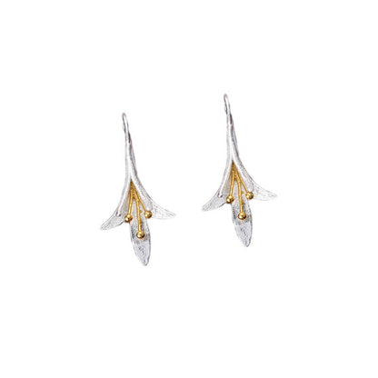 Silberne Blumenohrringe, 925 Sterling, elegant, allergiefrei, für Damen.
