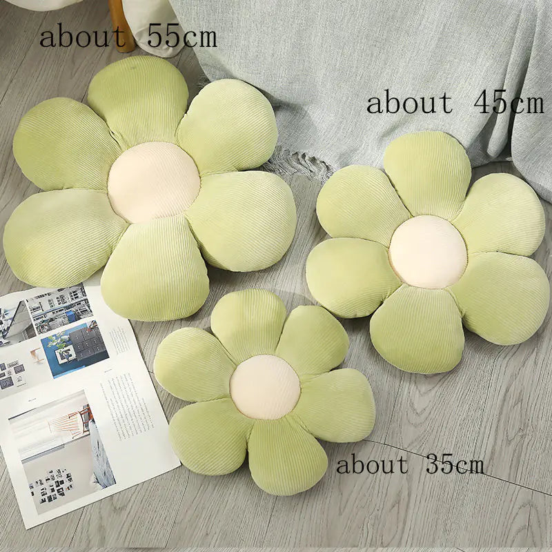 Grüne Blumenform Kissen, Cord, verschiedene Größen, dekorativ, Wohnzimmer, Sofa, Bett.