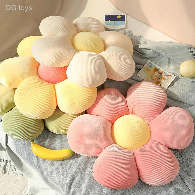 Bunte Blumen-Kissen aus Plüsch, dekorativ, weich, für Sofa oder Bett, Wohnzimmer Accessoire.