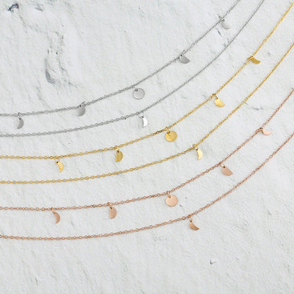 Mehrschichtige Boho-Halskette, gold, silber, roségold, modisch, Damen-Schmuck, Anhänger.