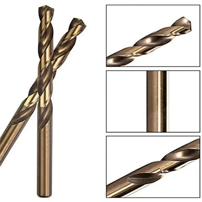 HSS Spiralbohrer Set, Metallbohrer, goldfarben, langlebig, präzise, für Metallbearbeitung.