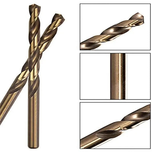 HSS Spiralbohrer Set, Metallbohrer, goldfarben, langlebig, präzise, für Metallbearbeitung.