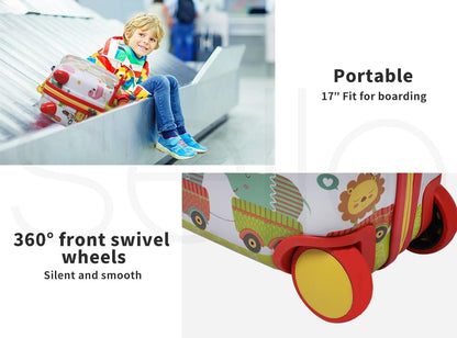 2-i-1 åkbar scooter-resväska för barn med 360° hjul