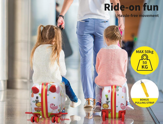 2-i-1 åkbar scooter-resväska för barn med 360° hjul