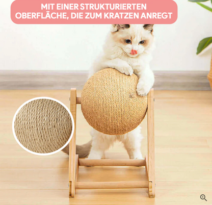 Katzen-Kratzbaum aus Holz mit Sisal-Oberfläche, langlebig, schützt Möbel, ideal für Nagelpflege.