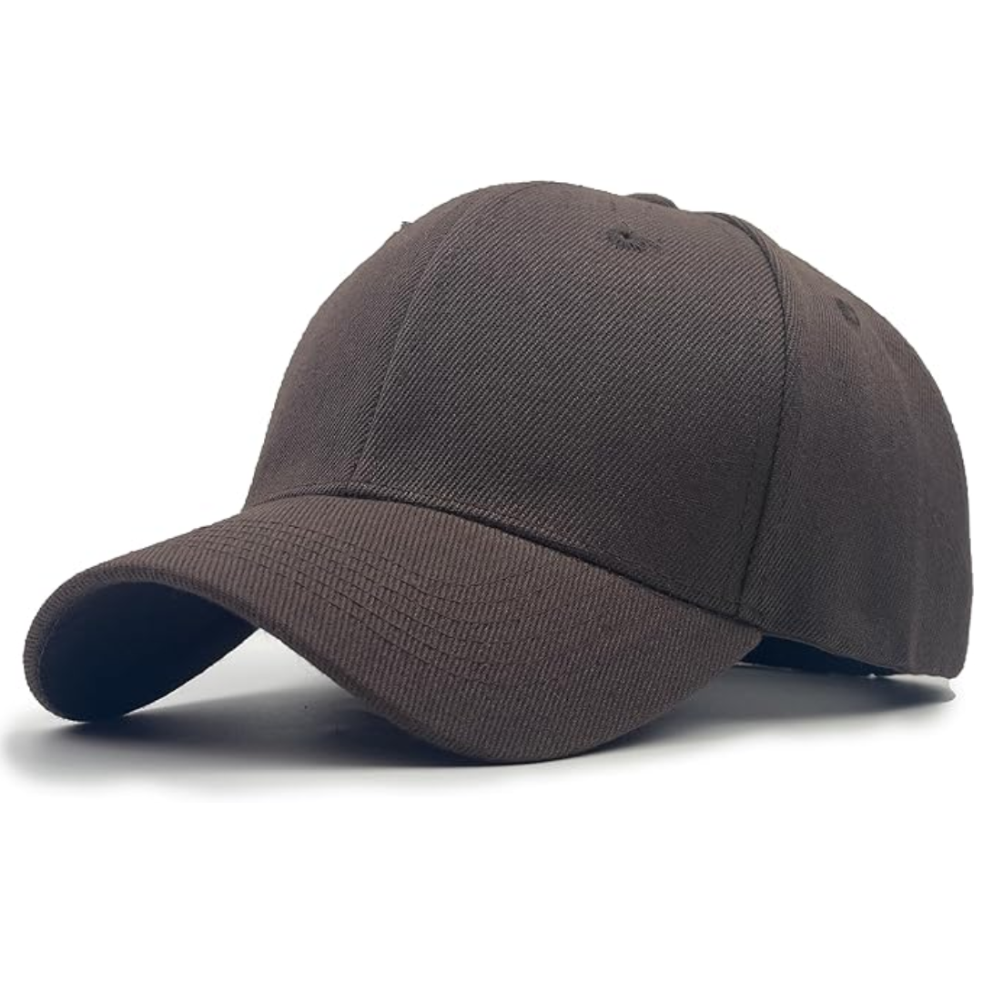 Braune Baseballkappe aus Baumwolle, Unisex, verstellbar, modisches Accessoire.