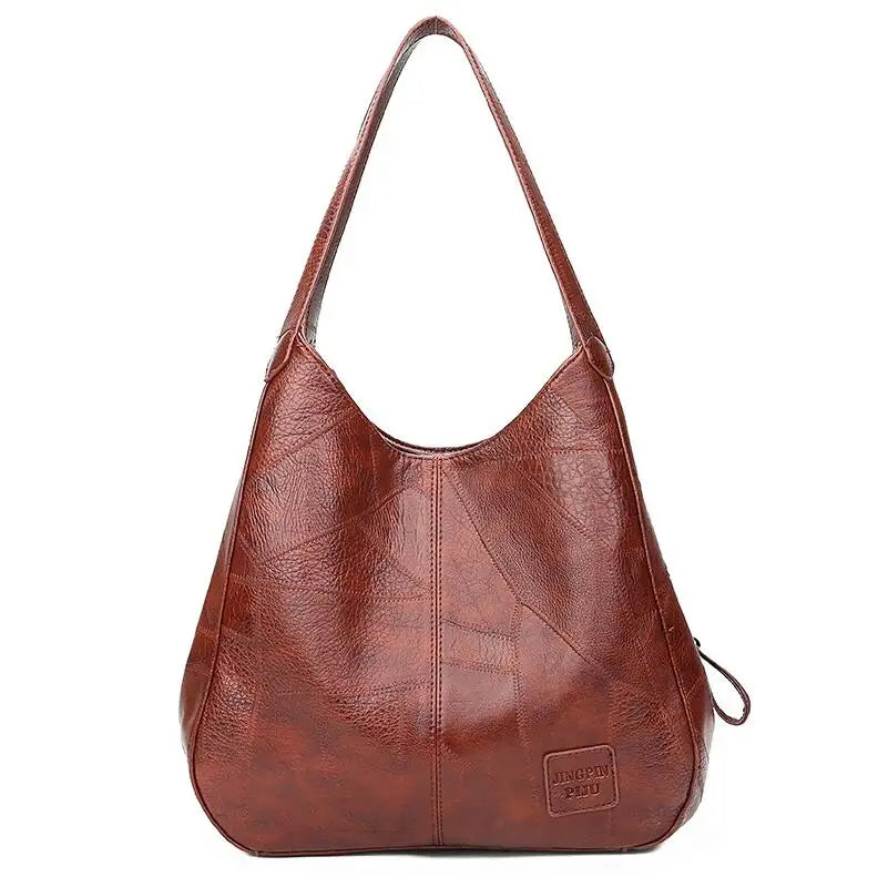 Braune Ledertasche Damen, Schultertasche, Vintage-Stil, modisch, geräumig, Alltagsgebrauch.