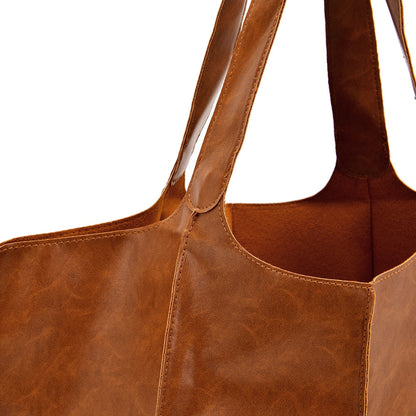 Braune Ledertasche, Shopper, Damen, modisch, geräumig, langlebig, elegantes Design.