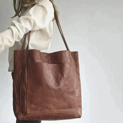 Braune Ledertasche, Damen, Schultertasche, geräumig, modisch, Alltagsgebrauch, hochwertig.