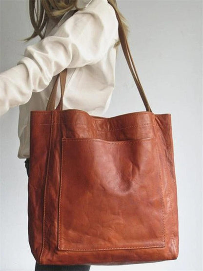 Damen Ledertasche braun, langlebig, modisch, große Tragetasche, hochwertig, Alltagsgebrauch