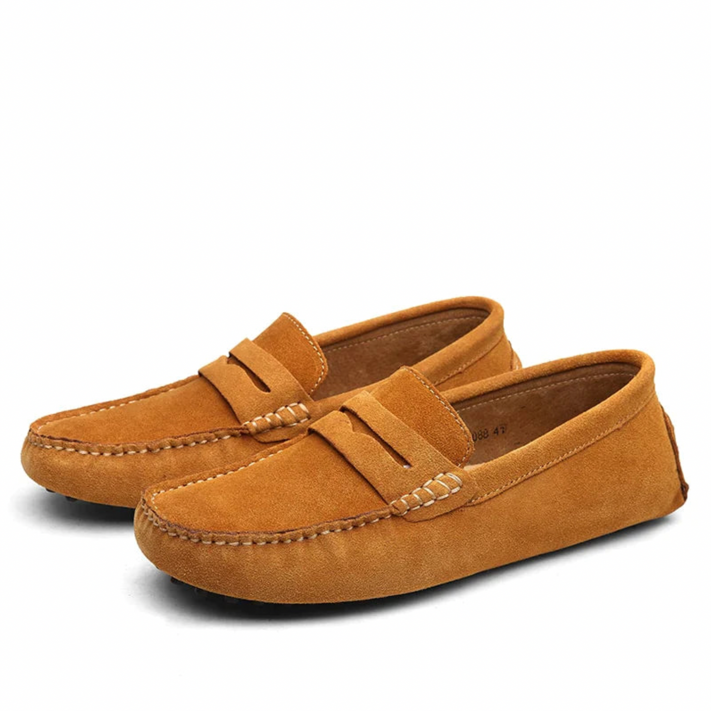 Braune Wildleder-Mokassins für Herren, rutschfest, bequem, modisch, Freizeit-Schuhe.
